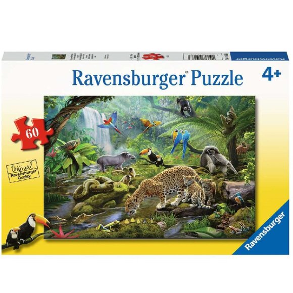 New sealed Ravensburger- 60 Piece Puzzle - Rainforest Animals - Picture 1 of 16